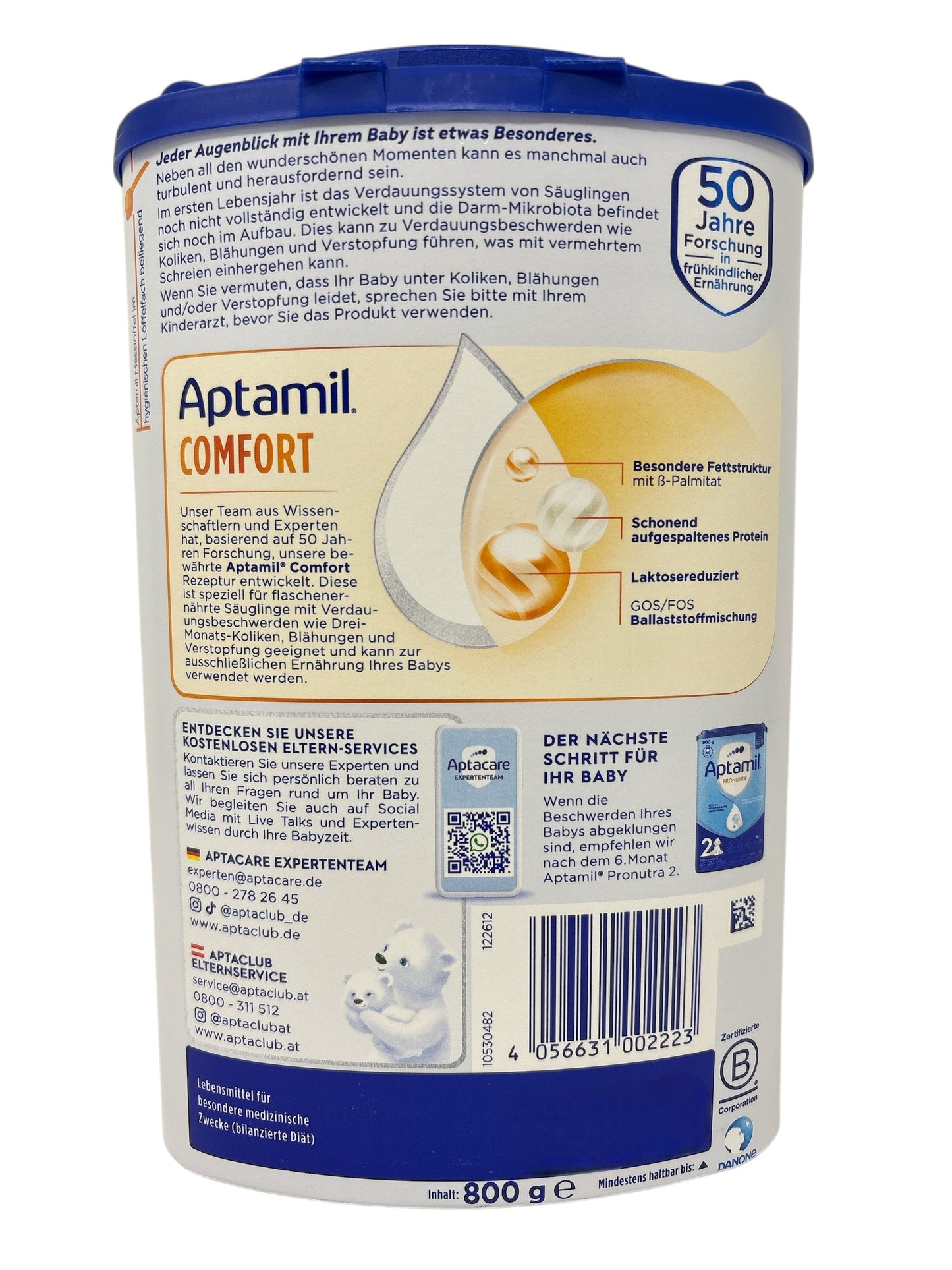 APTAMIL Spezialnahrung Comfort -von Geburt an- 800g