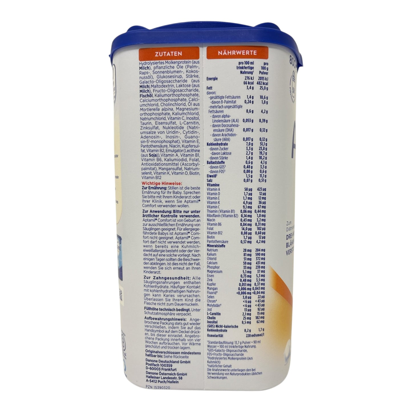 APTAMIL Spezialnahrung Comfort -von Geburt an- 800g