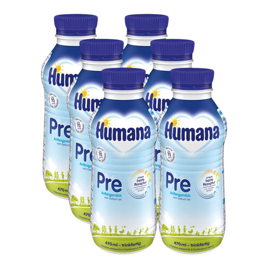 Humana Anfangsmilch PRE trinkfertig 6 x 470 ml (2,82l)