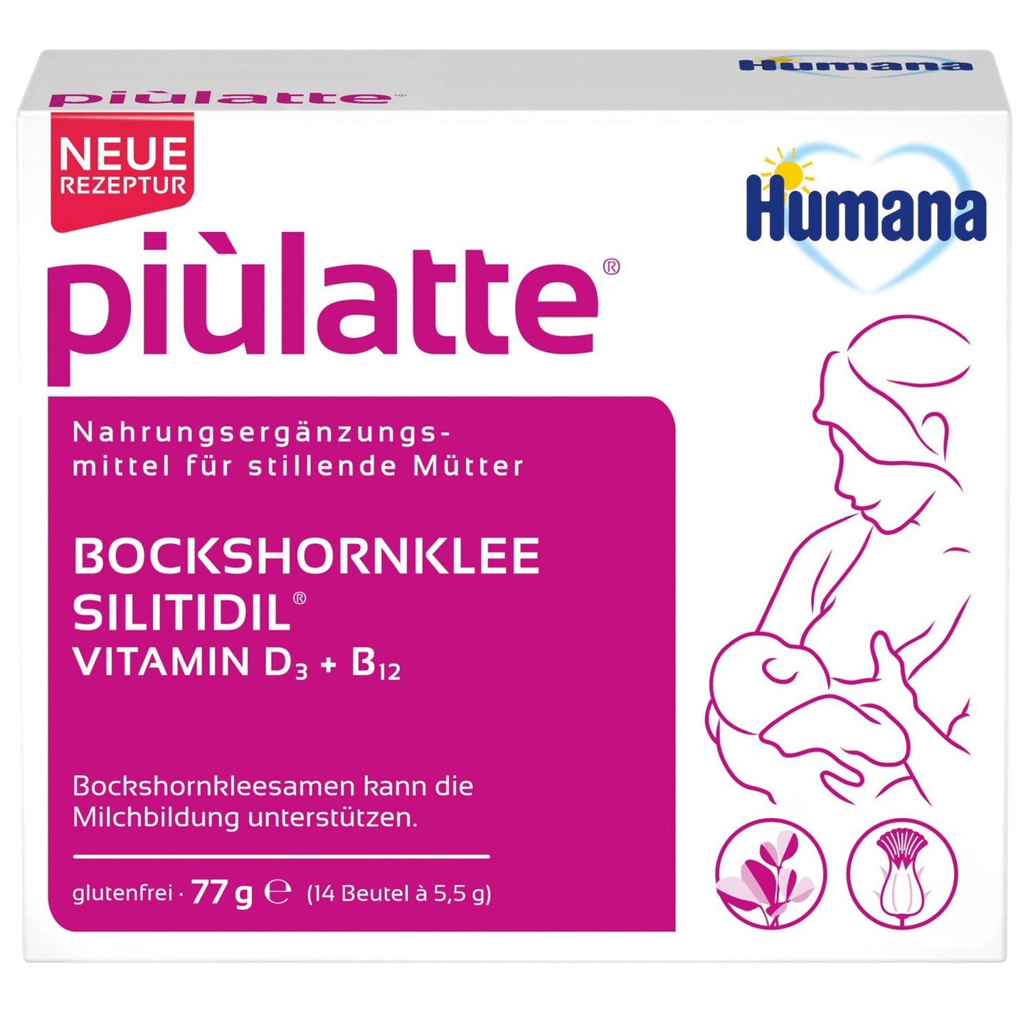 Humana piùlatte, mit Bockshornklee, 14-Tage Packung (77g)