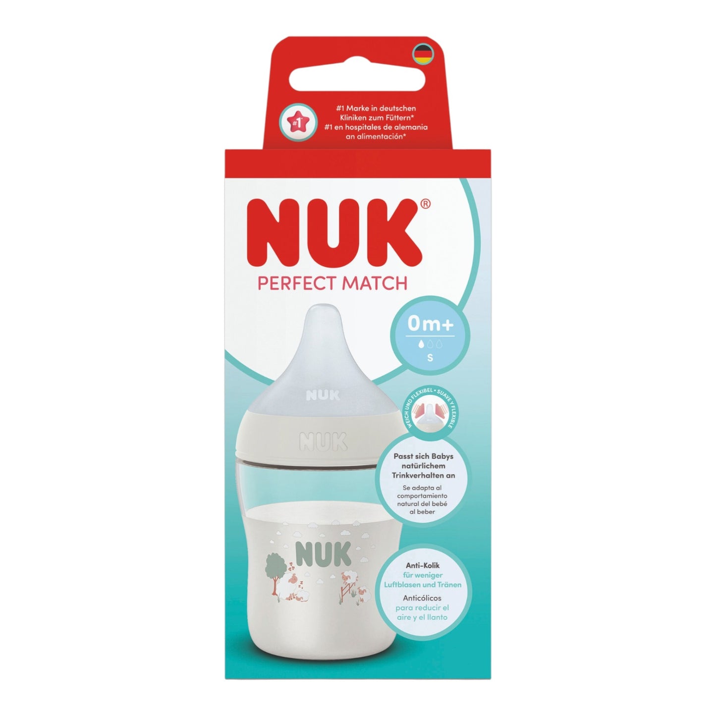 NUK Perfect Match Babyflasche "Schafe" 150 ml