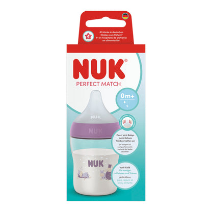 NUK Perfect Match Babyflasche "Nilpferd" 150 ml