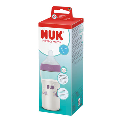 NUK Perfect Match Babyflasche "Nilpferd" 260 ml