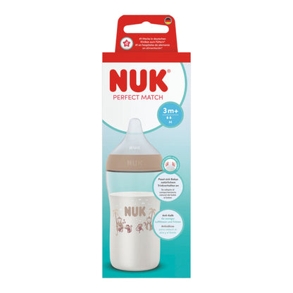 NUK Perfect Match Babyflasche "Affen" 260 ml