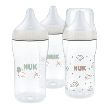 NUK Perfect Match 3er-Babyflaschen-Set "Regenbogen & Schafe" 260 ml