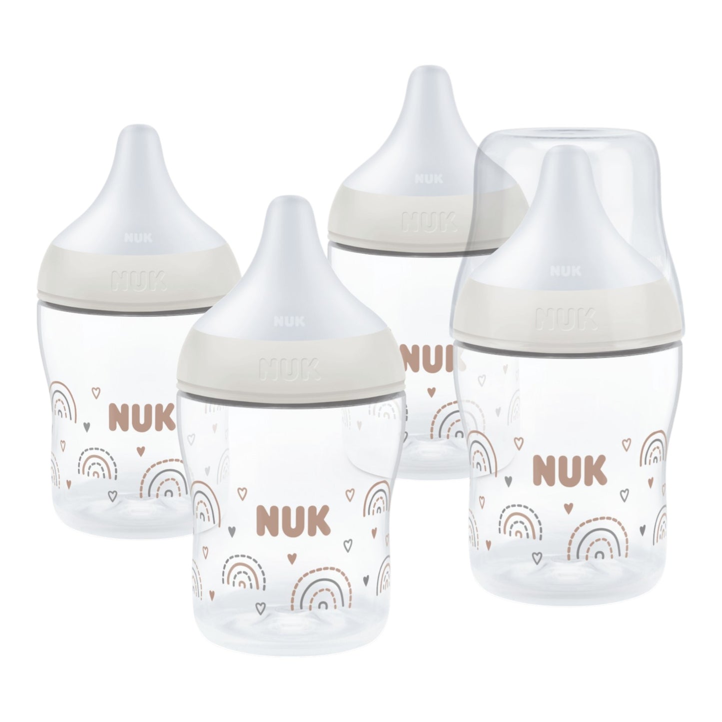 NUK Perfect Match 4er-Babyflaschen-Set "Regenbogen" 150 ml