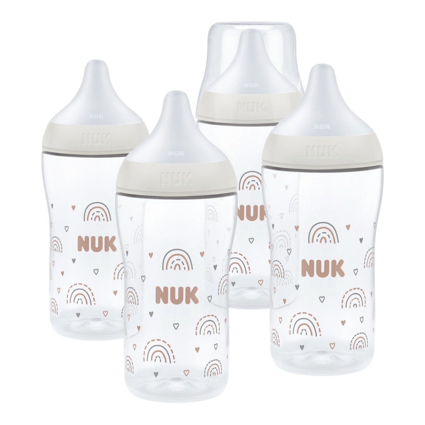 NUK Perfect Match 4er-Babyflaschen-Set "Regenbogen" 260 ml