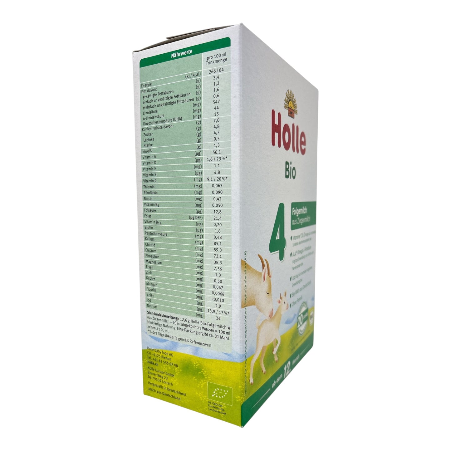 Holle Bio-Folgemilch 4 aus Ziegenmilch (nach dem 12. Monat)