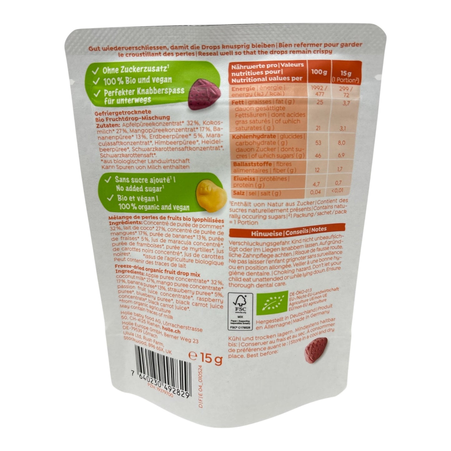 HOLLE Smooties Drops "Fruits", 15g (ab 3 Jahre)
